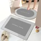 (Light Gray Ellipse)Bathroom Mat Modern Absorbent Quick Dry Bathroom Rug Entr