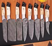 Custom Handmade CHEF KNIFE Set Kitchen Knives Cutlery Forged Damascus Steel- 27