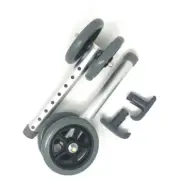Heavy Duty Bariatric 5" Walker Wheel Kit with FlexFit Universal Ski Glides