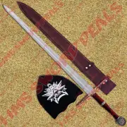 Carbon Steel Witcher Sword of Geralt w/ Plaque & Sheath | Geralt Sword | TWM |
