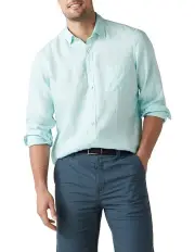 [Rodd & Gunn] Motion Linen Long Sleeve Shirt Seafoam