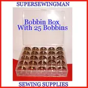 Bobbin Box Case with 25 Bobbins.- Singer Industrial Sewing Machine Bobbins