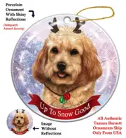Up to Snow Good Ornament - Buff Cockapoo