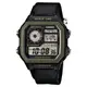 【CASIO】十年之旅世界城市方款帆布電子錶-綠框x黑帆布錶帶 (AE-1200WHB-1B) (10折)