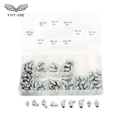 220× Hydraulic Grease Nipple Metric Imperial Mechanical Lubricant Fitting Kit