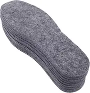 MOLUCKFU 5 Pack Men's Boot Insoles Insulated Lamb Wool Felt Insoles Warm Fluffy Innersoles for Winter
