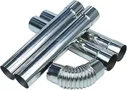 HTgears Wood Stove Pipe Flue Extension Stainless Steel Chimney, Diameter 2.36inch, 4 Straight with 1 Elbow