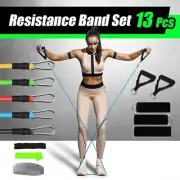 Latex Yoga Strap Resistance Bands 13PCS Exercise Home Gym Tube Fitness Elastic
