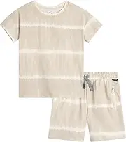 [Volcom] Boys' Shorts Set - 2 Piece Short Sleeve T-Shirt and French Terry Shorts - Casual Summer Outfit for Boys (Sizes: 2T-7)