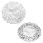 200pcs Lace Paper Doilies 8 Inch Silver Round Disposable Paper Placemats