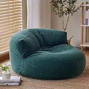 Bean Bags Bean Bag Chair Chenille Bean Bag Cover Washable Ultra Soft Pouf Ottoman No Filler Kids Adults Beanbag Chair Lazy Armchair Couch Floor Seating Living Room Furniture (Color : Dark Green, Siz