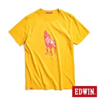 在飛比找momo購物網優惠-【EDWIN】男女裝 網路獨家↘狼嚎EDWIN短袖T恤(黃色