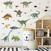 14Pcs Dinosaurs Wall Stickers, Removable Forest Dinosaur Wall Decals Waterproof