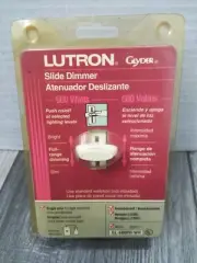 NOS Lutron Glyder White Slide Dimmer Switch, 600 Watt, Single Pole GL-600PH-WH
