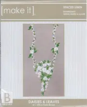 Make It DAISES & LEAVES Table Runner Traced Linen Cross Stitch Kit #585245