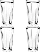 Serax Longdrink Drinking Glasses Set of 4 | Surface glassware by Sergio Herman | Clear Water Glass Cups without Lids | Home Essentials, Kitchen Set | Suitable for Beer, Juice, Coffee