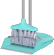 FGY Broom and Dustpan Set 48" Long Handle Broom and Collapsible Dust Pan Combo f