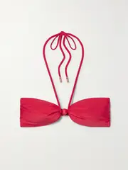 [Cult Gaia] Cult Gaia - Euphrasia Embellished Halterneck Bikini Top - Red - x large x large Red