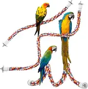 Jusney Bird Rope Perches,Parrot Toys 48 inches Rope Bungee Bird Toy (48 inches)[1 Pack]