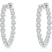 Floating Diamond Inside-Out Hoop Earrings
