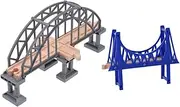SOPOTUTU 2pcs Train Track Bridge Cross Bridge for Creative Train Scene Play Safe DIY Fun Imaginative Building Activities