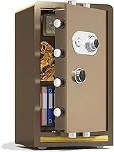 Safe Box, Fireproof Waterproof Safe Security Safe Steel Storage Box Suitable for Home Hotel Office Filing Cabinets, Fireproof, Anti-Theft and Anti-Drilling for Home Office Cash Use Stora (Brown 70x4