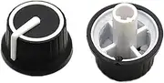 2pcs 25 * 25.5MM Black White Rubber Half Shaft Knob Potentiometer Rotary Encoder Volume Switch Cap D Axis 6MM