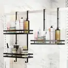 Shower Caddy Hanging Shelf with Hooks Suction Cups Stainless Steel Hanging xiOSX
