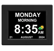 8inch Large Clock with Day and Date for Elderly-3 Colors Display Digital Cale...