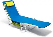 SunnyFeel Folding Beach Lounge Chair with Detachable Pillow, Chaise Longue Exterieur, Sun Lounger for Adults Outdoor Camping (Blue)