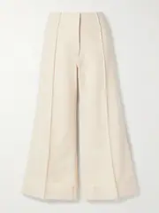 [Thank You Have A Good Day] Thank You Have A Good Day - Pierrot Cotton Flared Pants - Cream - 1 1 Cream
