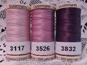 3 purple GUTERMANN 100% cotton hand thread for Quilting 220 yard Spools