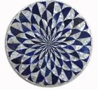 24" Round Marble Side Table Top Lapis & MOP Stone Luxury Dining Room Furniture