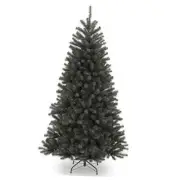 Artificial Full Christmas Tree, Black, North Valley Spruce, Includes 6ft 6in
