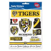Richmond Tigers AFL LOGO Car Sticker Sheet for Car Bumper School Books