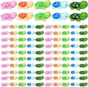 Ripeng 100 Pcs Miniature Resin Sea Turtle Figurines Tiny Turtle Figurines Mini Turtle Statues for Garden Micro Landscape Home Terrarium Crafts DIY Cake Toppers Birthday Party Favor (Multicolor,Large)
