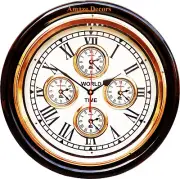 handmade Brass Antique Design Wall Clock for Home Decor World TimeClock gifts