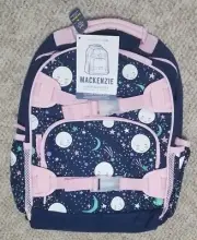 NWT Pottery Barn Mackenzie Pink Navy Glow-in-the-Dark Moons Large Backpack