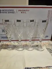 CHAMPAGNE FLUTES Dublin Crystal Wine Flute Drinking Glass 6oz Set of 4 GODINGER