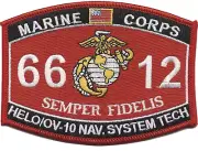 MARINE CORPS MOS 6612 HELO/OV-10 BRONCO NAVIGATION SYSTEMS EGA EMBROIDERED PATCH
