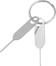 CIATBYYJ 2 Pcs Extended SIM Card Removal Tool, Universal SIM Card Tool with Key Ring, Stainless Steel SIMs Ejector Tools for Tray Doorbell, SIMs Cards Pin for All Cell Phones