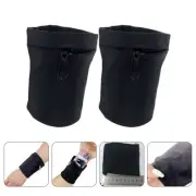 2 Pcs Ankle Wallet Running Pouch Mobile Phone Arm Strap Miss Cellphone Bag for