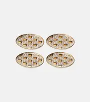 [Jonathan Adler] Jonathan Adler Basketweave set of 4 coasters