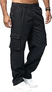 [WZIKAI] Mens Cargo Pants Casual Joggers Sweatpants Athletic Workout Hiking Pants with Multi-Pockets