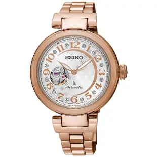 【SEIKO 精工】LUKIA 閃耀星空水鑽鏤空機械女錶-玫瑰金(4R38-01L0K/SSA826J1)