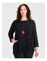 [Taking Shape] Soft Drape Adele Long Sleeve Top in Black