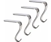 Christmas Stocking Holders Xmas Fireplace Hanger Hooks Holiday Coat Garland Clips Metal Grips Set Of 4 (Silver)