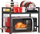 Microwave Oven Rack Extendable Shelf Heavy Duty Stand Counter Top Organizer, Adj