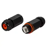 Dynamix A-RJ45IP-C6AS Cat6/6A Waterproof In-line Connector Coupler, Shielded Female to Female, IP67, RJ45-RJ45 [A-RJ45IP-C6AS]