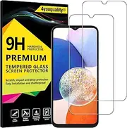 [4youquality] Screen Protector for Samsung Galaxy A14 5G / 4G, Tempered Glass Film, 2-Pack, [LifetimeWarranty][Impact-Resistant][Anti-Scratch]